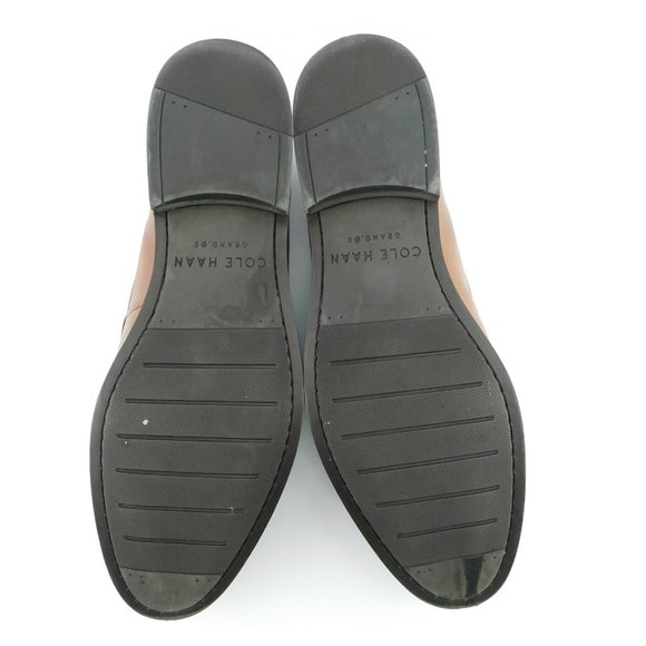 COLE HAAN Cognac Brown Leather Slip-on Penny Loafers Men's Shoes 11 - Picture 5 of 7